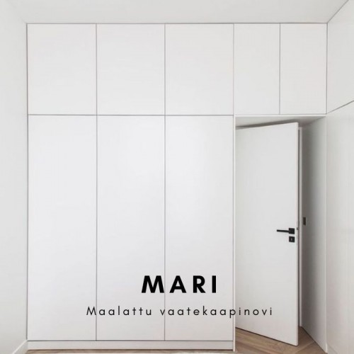 MARI - valkoinen maalattu MDF kaapin ovi. Hintalaskuri. Kotimainen tuote.